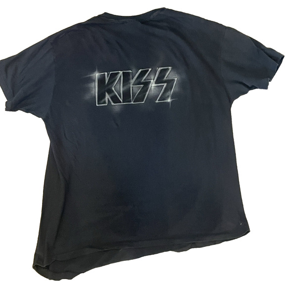Ace Frehley Kiss Vintage Airbrush T-shirt XL Black White Hanes XL Both Sides SS - Picture 2 of 14